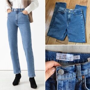 & Other Stories Favouite Cut Medium Wash Straight Leg Blue Jeans Size 27/30